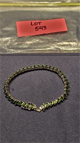 Sterling Peridot 7" Bracelet 0.43 ozt