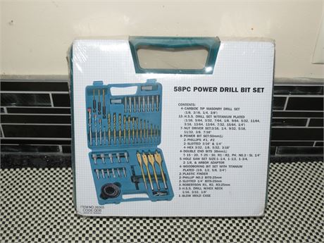 58 Piece Power Drill Bit Set