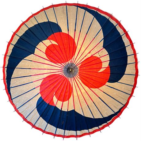 1933 Chicago World’s Fair Rice Paper Parasol Umbrella - 32" Diameter