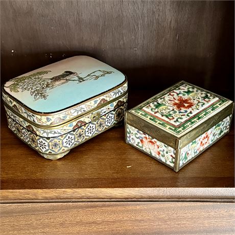 Antique Hand Painted Chinese Jewelry Boxes