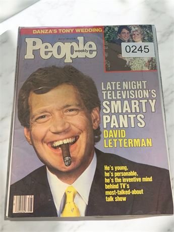 Vintage People Magazine (1986) Featuring Davis (Dave) Letterman On Cover