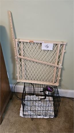 Pet Carrier Cage & Standard Size Baby Gate & More