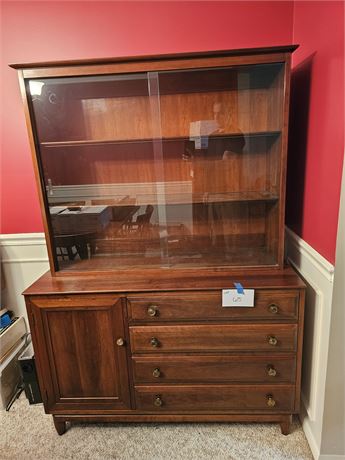 Willett Furniture Co. Cherry Wood China Cabinet - 2 Pieces