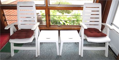 2 Outdoor Chairs, End Tables