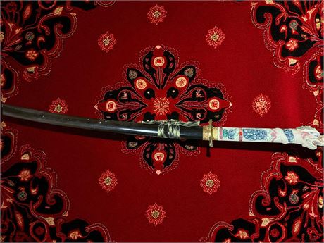 Japanese Katana Samurai Ninja Style Sword/Saber With Dragon Handle & Sheath