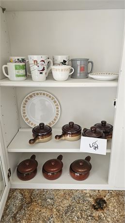 Cupboard Cleanout-Ovenproof Lidded Handle Chili Bowls, Mugs & More