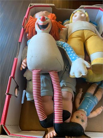 Vintage Misc Baby Dolls, Bozo the Clown Doll, Beany Doll From Beany & Cecil