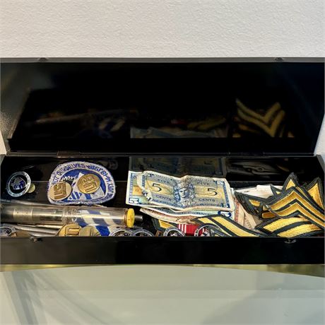 Vintage US Army Military Pins, Patches, Old Currency and More