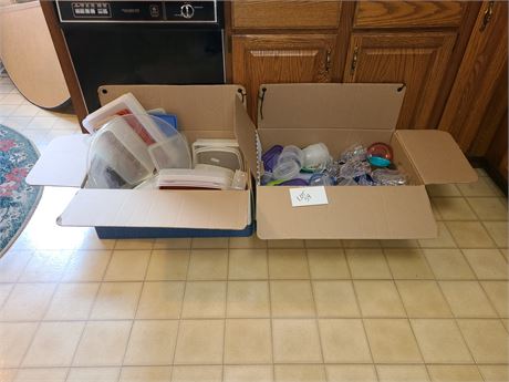 (2) Large Boxes of Mixed Tupperware & Kitchen Items