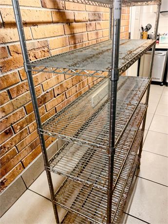 Chrome Industrial 6 Shelf Rolling Storage Cart