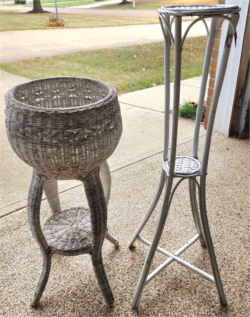 Wicker Plant Stands