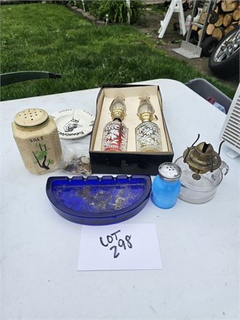 Cobalt Blue Camel Ashtray, Saltshaker, Shanghai Lil's Ashtray & More