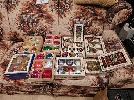 Large Lot of Vintage Christmas Ornaments:Indents/Bells/Double Indents & More