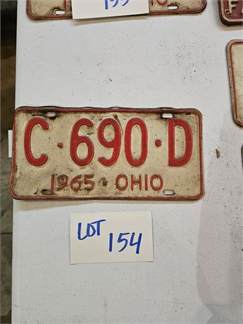 Vintage 1965 Ohio License Plate