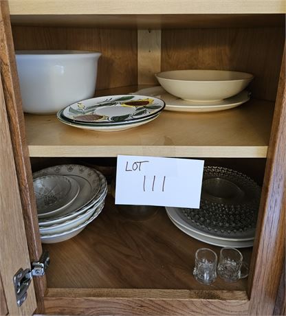 Cupboard Cleanout- Mixed Bowls, Candlewick Plates, Shot Glasses & More