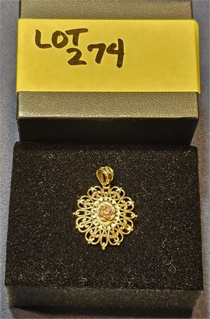 14k Yellow & Rose Gold Pendant 1.4 dwt