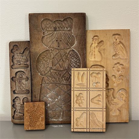 Vintage/Antique Wood Cookie Molds/Presses