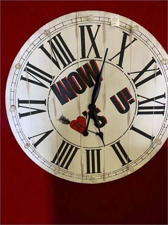 Round Lighted Wood Custom Made Wall Clock 48 Inches Around