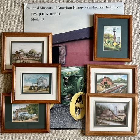 Collection of framed John Deere Prints and Museum Poster