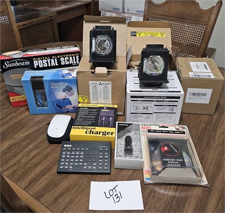 Mixed Electronics Lot- Scale, Projector Lamps/Lights & More