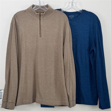 Men’s Joseph Abboud Sweater & Apt. 9 Long Sleeve T-Shirt - Men's Large