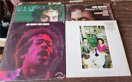 Led Zeppelin, Jimi Hendrix and Jim Croce Album Lot