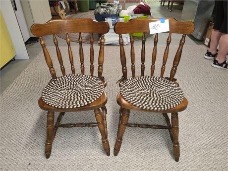 (2) Wood Kitchen Side Chairs