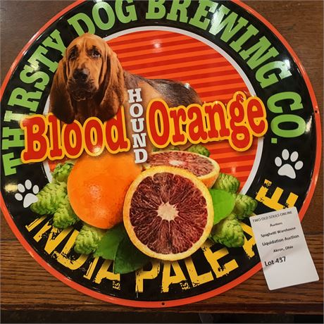 Thirsty Dog Brewing Co. Blood Hound Orange Replica Advertising Sign