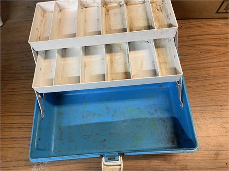 Blue/White Plastic Tackle Storage Box