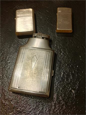 Ronson Mastercase Lighter & Cigarette Case, Zippo & Reliance Pocket Lighters