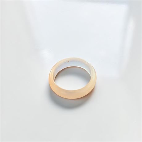 Translucent White Jadeite Band Ring (Size 7)