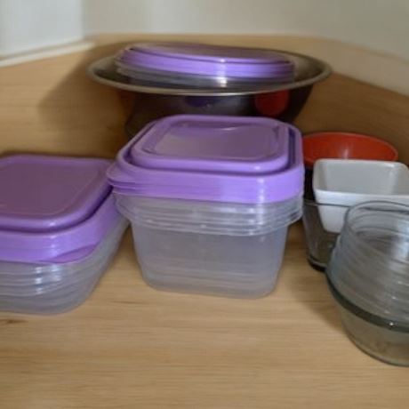 Mixing Bowl & Plastic Storage Container Lot