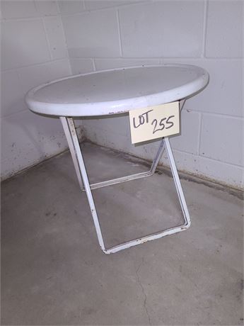 Vintage Round Outdoor Folding Metal Table