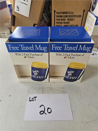 Merit Cigarette Travel Mug x2