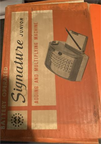 Vintage Signature Junior Adding Multiplying Machine In Original Box