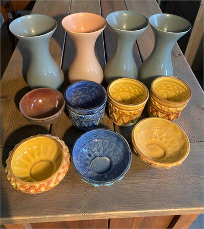 Napcoware Pottery Bowl, Planter & Flared Vase Lot of 11
