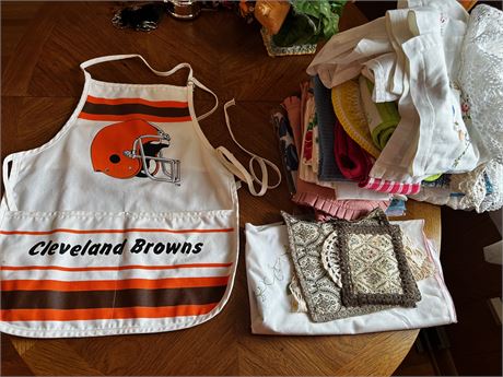 Vintage Browns Apron, and Other Kitchen Linens