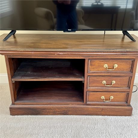 Solid Wood Media Stand with Add't Wood Board (on top) - 42.5 x 19.5 x 23"T