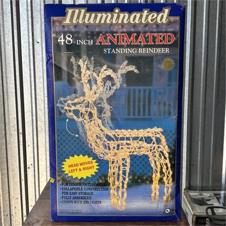 NEW - Illuminated 48” Animated Standing Reindeer