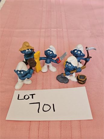 Original Vintage PVC Schleich Peyo Mixed Figurines Lot - 1980's Dates, Sizes