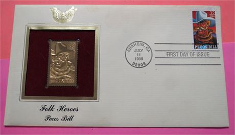 22k Gold Foil Replica Stamp "Pecos Bill"