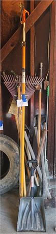 Yard Tool Cleanout: Shovels/Rakes/Hatchets/Limb Trimmer & More