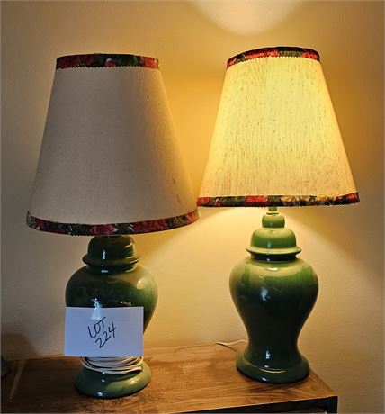 Matching Green Table Lamps