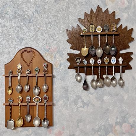 Souvenir Spoon Collection and Displays - 33 Spoons