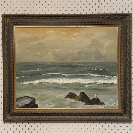 Original Kitty Mulligan Signed Coastal Ocean Painting