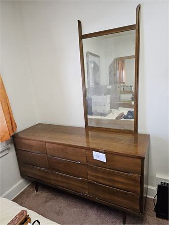 Wood Dresser & Mirror