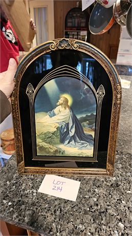 Antique Framed "Jesus in the Garden" Print