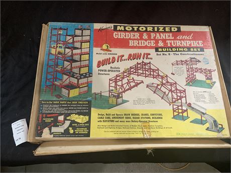 Motorized Girder, Panel, Bridge & Turnpike Building Set In Original Box