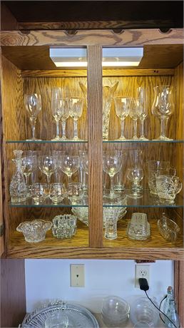 Mixed Crystal & Glass : Wine Glasses/Brandy/Candle Holders/Butter Dish & More