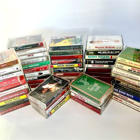 Collection of Christmas Music Cassette Tapes